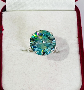 925 Sterling Silver Blue Lab Created Moissanite <b>Ring</b> Hand Cut Customized Size available - Product Image 3