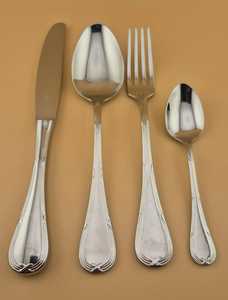 Ensemble de couverts en métal personnalisables pour la table : cuillère à dîner, cuillère à thé, fourchettes, couteau – 4 pièces, argenté, prix abordable - Product Image 5