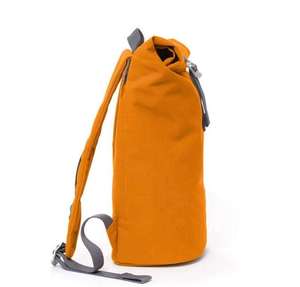 Minimalist <b>Canvas</b> <b>Roll</b> Top Backpack Orange Unisex Lightweight Daily Use Softback Hasps Closure - Product Image 3