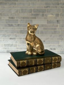 Brass Cat <b>Table</b> Centerpiece Decorative Animal Figurine For Home Living Room Office And <b>Table</b> Styling - Product Image 5
