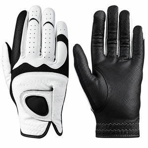 White Genuine <b>Leather</b> <b>Golf</b> Glove Breathable Hook and Loop Closure - Product Image 5