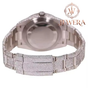 Womens Stainless Steel Diamond <b>Watch</b> Round <b>Case</b> 30mm Analog Quartz Date Display Luxury Fashion Wristwatch Available for Sale - Product Image 3