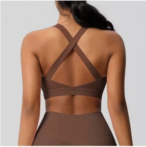 Women's Lightweight Yoga Sports <b>Bra</b> with Front Custom Logo High Quality Quick Dry Seamless Breathable Four-Way <b>Stretch</b> - Product Image 5