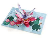 Tarjeta de Agradecimiento con Diseño Personalizado y Libélula 3D Pop-up, Tarjetas de Felicitación para Negocios