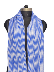 Mejor Bufanda Azul Zigzag para Mujer, 28x80 Pulgadas, Hecha a Mano con Lana y Acrílico, Chal de Invierno Cómodo de Fibra Suave de Alta Calidad - Product Image 6