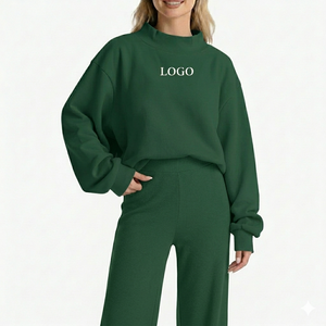 Modern Mockneck Sweatshirt Women Loose Oversized Pullover Cozy Fleece Warm Casual Fashion Winter Wear Top - Product Image 1