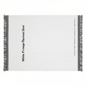 White Fringe <b>Placemats</b> <b>for</b> Stylish <b>Table</b> Decor - Product Image 1