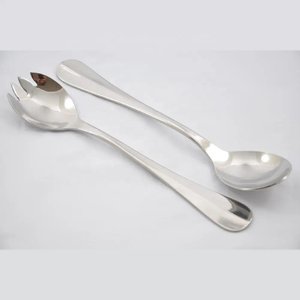 Latest Stainless Steel Salad <b>Server</b> Set With Gold Brass Embossed Design Handle Home & Hotel Ware Salad Serve Set - Product Image 5