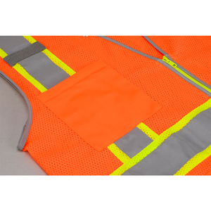 Chaleco de Seguridad Reflectante de Alta Visibilidad Unisex, con Detección de Agujas, Impresión por Transferencia de Calor, Malla Naranja Transpirable, Ropa de Trabajo Multifuncional - Product Image 4
