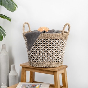 Exclusive Seagrass Basket Handmade Eco-Friendly Rustic Kitchen & Laundry Storage Organizer Multifunction Factory Direct Price - Product Image 4