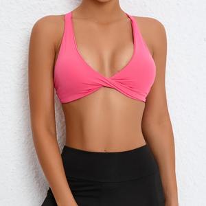 Soutien-gorge de sport haute performance personnalisé en gros, réglable, antichoc, croisé, avec rembourrage et boucle - Product Image 4