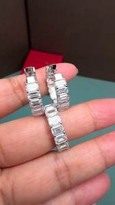 <b>Emerald</b> lab Grown diamonds <b>Stud</b> <b>Earrings</b> gold Pair <b>Earrings</b> with Screw back <b>Earrings</b> for Women & Men Anniversary, hoop <b>earring</b> - Product Image 6