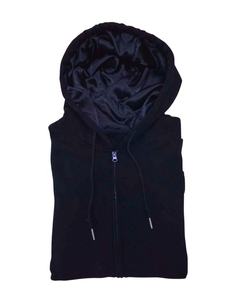 Sweat-shirt unisexe à fermeture éclair avec doublure en satin, sweat-shirt d'hiver uni pour homme, en coton molletonné, écologique, coupe-vent - Product Image 4