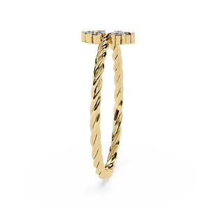 แหวนเพชรทองคำขาว 14k ทรงเกลียวแบบเชือกบิดสำหรับผู้หญิง ทรงกลมเจียระไนแบบบริลเลียนท์ คลาสสิก วงแหวนเกลียวสำหรับหมั้น - Product Image 4