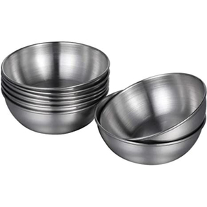 Food Bowls Stainless Steel Serving Bowls Polished Minimalist Design Stackable Food Serving Dishwasher Safe Metal Bowls - Product Image 1