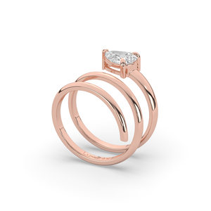 1.25Ct Pear Brilliant Cut Lab Grown Diamond <b>Ring</b> 14KT 10KT Solid Gold Unique Design <b>Dainty</b> Jewelry Gift for Women Anniversary - Product Image 4