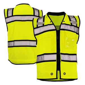 Lightweight Breathable Safety Construction Worker Zipper Closure <b>Security</b> Reflective <b>Tape</b> Safety Vest Jackets - Product Image 2