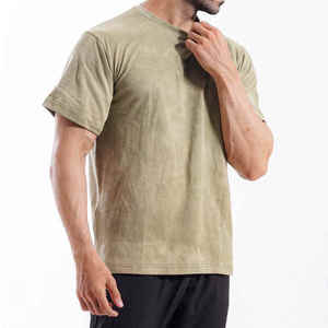 Camiseta Casual de Manga Corta con Cuello Redondo para Hombre, con Hombros Caídos, 100% Algodón, Felpa Transpirable, Estampado Personalizable, Corte Regular - Product Image 3