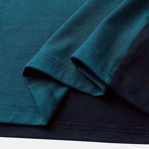 T-shirt décontracté pour homme en maille à manches courtes, bleu sarcelle, à blocs de couleur, col rond, coupe classique, design uni - Product Image 5