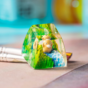 Keycaps Artisanat Forêt Mystique, Keycaps Artisanat Personnalisé, Keycaps Anime Mignons, Keycaps Verts, Ensemble de Keycaps, Keycaps en Bois - Product Image 5