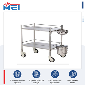 Chariot de pansement médical professionnel en acier inoxydable de qualité supérieure, fabriqué en Inde, pour hôpitaux, à vendre - Product Image 2