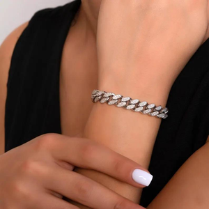 Pulsera de Lujo de Plata 925 con Moissanita, Estilo Cubano, Brillante, Joyería Elegante para Muñeca, Regalo de Moda Hip Hop para Mujeres y Hombres - Product Image 5