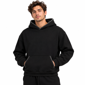 Custom Blanket <b>Stitch</b> <b>Hoodie</b> for Men <b>Oversized</b> Pullover Sweatshirt Wholesale Regular Fit Pullover with Kangaroo Pocket - Product Image 1