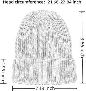 Custom Logo Plain Knitted Beanie Hat High Quality Cuffed Warm Winter Skull <b>Cap</b> Soft Thermal Outdoor Headwear for <b>Men</b> and Women - Product Image 2