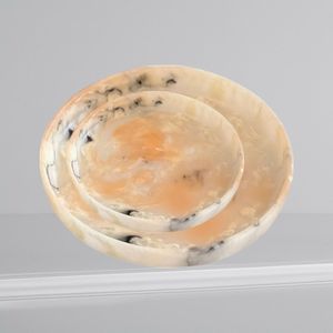 Handmade Resin Round Serving Platter Polished Swell Patten Design Eco-Friendly Dishwasher Safe <b>Decorative</b> <b>Plate</b> Minimalist Style - Product Image 4