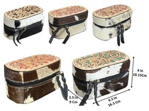 Estuche de Viaje de Cuero Hecho a Mano con Cierre de Cremallera Personalizado, Organizador de Joyas Pequeño y Portátil para Anillos, Aretes y Collares - Product Image 2