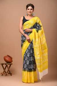 Wholesale Hand Block Printed Cotton Mulmul <b>Saree</b> <b>for</b> <b>Women</b> Block Print Wholesale Indian Sarees - Product Image 6
