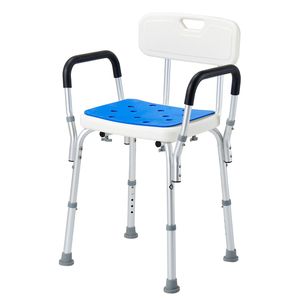 400 Lbs Capacity Foldable <b>Shower</b> <b>Chair</b> with Back Adjustable Height <b>Shower</b> Stool for <b>Shower</b> Bathtub Use - Product Image 4