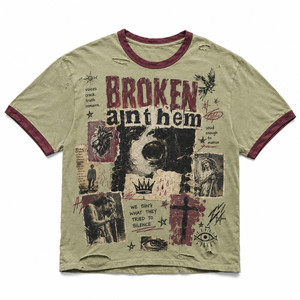 Camiseta Field Notes Rebellion Patchwork para Hombre, Talla Grande, Manga Corta, Cuello Redondo, Algodón Jersey, Estilo Vintage con Estampado - Product Image 6