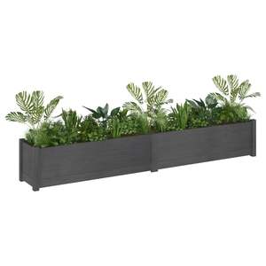 Ensemble de 2 grands bacs à plantes en pin massif gris, grands pots et jardinières - Product Image 3