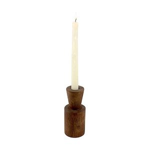 Rustic Wooden Double <b>Tealight</b> Candle <b>Holder</b> Handmade Natural Wood Tea Light Stand Home Table Decor - Product Image 1