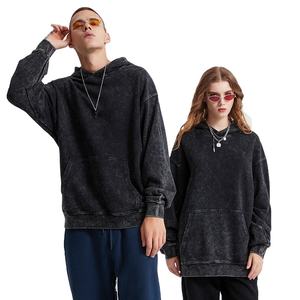 เสื้อมีฮู้ดสำหรับทุกเพศเสื้อมีฮู้ดผ้าฟลีซหนาสีดำแบบลำลองใส่ได้ปกติโลโก้ตามสั่ง - Product Image 4