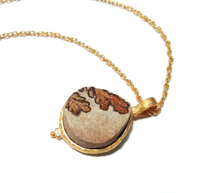 Colgante de Ágata Dendrítica Natural con Engaste de Plata de Ley 925, Bañado en Plata, Forma de Pera, Estilo Bohemia, Unisex - Product Image 1