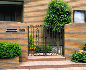 Portail de cour à double battant en fer forgé de style méditerranéen KHP, revêtement poudré, durable, installation facile, garantie non applicable - Product Image 6