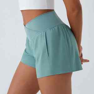 Short de course pour femmes, ultra léger, séchage rapide, mélange de nylon et de spandex, couleurs unies, design minimaliste, équipement de fitness - Product Image 4