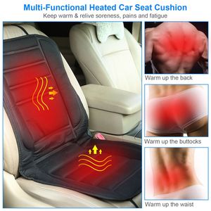 Coussin chauffant pour siège de voiture 12V, contrôleur de température réglable, housse de siège chauffante à ventilation pour voitures, camions, fourgonnettes, SUV - Product Image 5