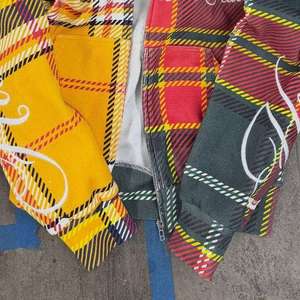 Sudadera con Capucha a Cuadros de Algodón 100% Estilo Retro Personalizada con Diseños de Impresión/Cuentas/Bordados, Personalizable - Product Image 4