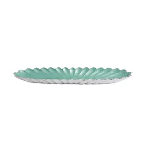 Bandeja Decorativa de Metal Hecha a Mano, Decoración Moderna para el Hogar, Plato para Servir en Comedor y Fiestas, Bandeja Decorativa de Cerámica Dorada de Lujo - Product Image 1