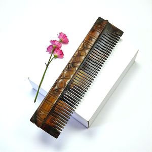 Peigne à barbe artisanal de 5 pouces en os de buffle naturel, peigne à dents larges pour hommes, peigne de luxe pour barbe et cheveux, style viking - Product Image 2
