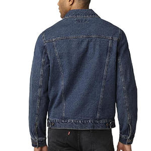 Trucker style blue <b>men</b> <b>denim</b> <b>jacket</b> sherpa lined thick warm winter outerwear fashion street vintage design casual - Product Image 5