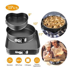 Set di 3 Teglie Antiaderenti a Cerniera con Fondo Rimovibile per Dolci e Pasticceria - Product Image 3