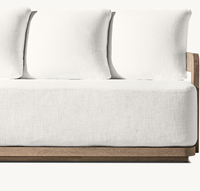 Coussins de siège ultra-épais modernes, durables et confortables pour meubles de patio extérieur, canapé de jardin en teck massif