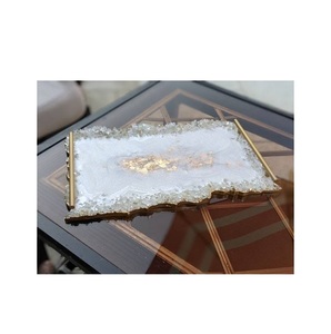 Modern Unique Resin Tray Top Quality Hotel Kitchen Ware <b>Table</b> Top <b>Epoxy</b> Resin Tray Food Storage Tray Best Polished - Product Image 3