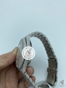AARVA JEWELS Montre de luxe pour homme, boîtier en acier inoxydable, polygone, 43 mm, cristal saphir, mouvement à quartz analogique, 20 mm, édition limitée - Product Image 5
