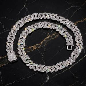 Collar de cadena con diamantes de moissanita y plata 925 estilo hip hop para hombre - Product Image 2