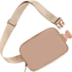 Riñonera unisex beige con cierre de cremallera para uso diario - Product Image 1